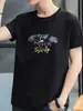 Moderna Sencilla Manga Corta Nueva Camiseta de Manga Corta para Hombre Verano Estilo Coreano Top Estilo Hong Kong Holgada Casual de Marca Moderna Camiseta
