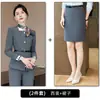 Conjunto de traje gris de otoño e invierno, atuendo profesional, ropa formal para hombres y mujeres, moda de alta gama, uniforme de trabajo para recepcionista de hotel