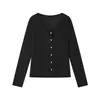 Cárdigan de Acetato Tencel Lyocell para Mujer, Estilo Coreano, Amigable con la Piel, Tejido de Algodón y Lana para Primavera/Verano, Manga Larga, Botones de Concha, Cárdigan Ligero
