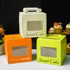 Caja para Pastel de 4 Pulgadas con Asa Caja de Embalaje para Pastel de Cumpleaños para Pasteles de Mousse para Niños Horneado Caja de Embalaje de 4 Pulgadas de Alto