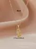 Colar Pingente Oval Estilo Retrô Francês Luochen com Tulipa em Relevo e Design de Diamante, Corrente Clavicular Exquisita e Versátil para Mulheres