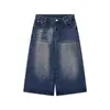 Shorts sueltos talla extra estilo retro americano, jeans cropped para mujer, pantalones de pierna ancha de cintura alta para verano, pantalones casuales de longitud media, modernos