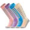 Calcetines de lana merino de tubo largo, calcetines de esquí profesionales, gruesos, cálidos, de felpa completa, antideslizantes, calcetines deportivos de presión, transpirables.