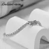 Plata de Ley S925 Moda Lujo Ligero Diseño Pulsera Sentido Diamante Mosan Pulsera Cadena de Tenis Completa Diamante Ins Pulsera de Nicho