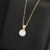 Collar Redondo de Moissanita de un Quilate Simple y Elegante Japonés y Coreano Colgante de Zirconia Cruzado de Gama Alta para Mujer Joyería de Verano