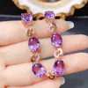 Venta al por mayor de fábrica Popular Pulsera de Amatista Natural con Incrustaciones de Plata S925 Piedra Principal 8*10 Joyería de Lujo Venta Directa de Fábrica