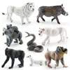 Conjunto de 8 Peças de Figuras de Animais Selvagens Figuras de Animais em PVC Incluindo Leão Gorila Cobra Coala Hiena e Mais Brinquedos e Decorações Realistas de Vida Selvagem para