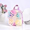 Mochila infantil de moda moderna de felpa brillante con mariposa láser transparente alas de mariposa