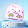 Toucas de Natação Infantis para Meninos e Meninas, Toucas de Natação de Silicone Que Não Apertam a Cabeça, Impermeáveis, Tamanho Grande, Toucas de Natação com Desenhos Animados Fofos Atacado
