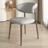 Cadeira de Jantar Minimalista Moderna Nórdica Transfronteiriça de Madeira Maciça Cadeira de Mesa Cadeira com Encosto de Designer de Luxo Leve Italiano Cadeira Estofada para Penteadeira