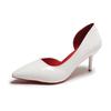 Salto Alto Stiletto Simples Couro Envernizado Bico Fino Raso Vazado Sexy Emagrecedor Sapatos Solteiros Elegantes Sexy Vazados
