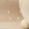 Colar de Prata Esterlina S925 com Pingente de Zircônia em Gota e Franja Estilo Europeu e Americano para Mulheres, Corrente de Clavícula Banhada a Ouro 18K de Luxo Leve