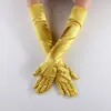 Satén Elástico Satén Cosplay Guantes de Halloween para Dama Sexy Show de Cena Guantes de Boda de Terciopelo