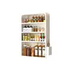 Estante de Almacenamiento para Cocina Estante de Especias Ajustable Montado en la Pared Sin Taladro Pared Estante de Almacenamiento Multicapa Almacenamiento Condimentos del Hogar