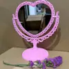 Espejo de Maquillaje, Espejo de Tocador para el Hogar, Espejo de Escritorio Giratorio de Doble Cara Tipo Princesa, Espejo de Escritorio para Dormitorio de Estudiantes, Espejo de Maquillaje para Niñas