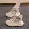 Botas de nieve gruesas de comercio exterior transfronterizas para mujer, zapatos de algodón cálidos, moda de invierno, versátiles de felpa para exteriores, zapatos de cuña para mujer