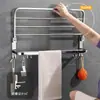Estante de almacenamiento para inodoro de baño, toallero para ducha y baño, estante integrado de acero inoxidable 304 sin perforaciones