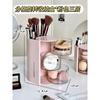 Caja de Almacenamiento Giratoria a Prueba de Polvo para Encimera de Escritorio, Organizador para Esponjas de Maquillaje, Cushion, Lápiz Labial, Brochas de Maquillaje