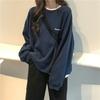 Sudadera Fina Estilo Europeo y Americano 2025 para Mujer, Primavera y Otoño, Tallas Grandes, Estampada, Corte Holgado, Estilo Bf, Estilo Perezoso, Manga Larga, Exportación