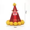 Sombrero de Cumpleaños para Niños y Adultos Punto Láser Reflectante Gorra Puntiaguda de Bola Gorra Puntiaguda de Fiesta Gorra de Corona Gorra de Bola Mao
