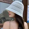Chapéu de Pescador Trançado Vazado Estilo Japonês para Mulheres, Chapéu Respirável para Proteção Solar ao Ar Livre no Verão, Chapéu Bucket de Tricô Versátil Casual