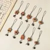 Serie de Cadenas para Teléfono Móvil de Grano de Café de Madera de Durazno Juguete Cultural Oso y Cachorro Accesorios Colgante