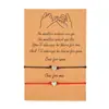Pulsera de amor transfronteriza pulsera Europea y Americana simple con forma de corazón hilo de cera tejido tarjeta de bendición pulsera de pareja pulsera pulsera pulsera