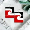 Aretes Maoríes de Estilo Étnico con Bandera de Lágrima Acrílico Estampado Pequeño Aretes Transfronterizos de Nueva Zelanda Acrílico Personalidad