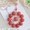 Pulsera raíz de Bodhi en polvo de lichi, colgante para teléfono móvil, cadena de llaves de coche de mano pequeña, cadena decorativa corta para muñeca de niñas, exquisita