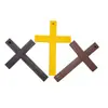 Colgantes de Pared de Cruz de Madera Transfronterizos, Colgantes de Madera Maciza, Artesanías, Decoraciones Festivas, Diseño Versátil
