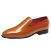 Zapatos de Cuero de Estilo Británico Business Casual para Hombre, Piel de Vaca Genuina de Primera Capa, Charol, Zapatos Formales Slip-On Brillantes, Venta al por Mayor, Venta Caliente Transfronteriza