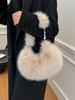 Bolso de Axila Peludo de Gran Capacidad Transfronterizo para Mujer 2026 Nueva Moda Tendencia Bolso de Felpa con Acabado de Alta Gama Bolso de Hombro Versátil