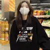 Moletom de Lã com Capuz e Gola Redonda para Primavera e Outono Feminino 2025 Nova Moda Solto Estiloso Jaqueta de Manga Longa de Início de Outono Top Tendência