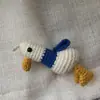 Llavero de cacahuete de caqui tejido a crochet con lana, colgante terminado, cacahuete de la suerte, outlet de fábrica