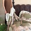 Juego de colcha de verano Tencel Retro francés de cuatro piezas Estilo Princesa Encaje Sedoso Fresco Colcha para aire acondicionado Falda de cama para niñas