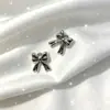 Colgante de Pajarita de Acrílico Chapado en Oro y Plata UV Accesorio Versátil de Decoración de Lazo para Bolsos y Llaveros