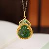 Yilu plata S925 plata esterlina chapado en oro jade de Hetian Jade moda nacional cloisonné colgante Maitreya Buda colgante Buda vintage