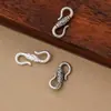 Prata pura S925 maciça vintage fecho de gancho S fecho de fecho conta gancho S acessório DIY para conector de pulseira e colar