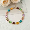 Collar de diamantes de colores nuevo de primavera y verano para mujer, cadena para el cuello de diseño de nicho de alta calidad, todo a juego, exquisita cadena de clavícula de dopamina