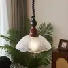 Candelabro de restaurante con un toque de alta gama, retro americano, estilo medieval francés, madera maciza y vidrio, candelabro de lujo ligero para comedor, barra de bar, mesa de comedor