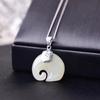 Colgante de plata esterlina s925 jade Hetian natural jade blanco elefante auspicioso collar con incrustaciones de plata S925