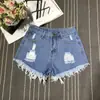 Shorts Jeans Plus Size Feminino Verão Gordo mm200 kg Solto Emagrecedor Perna Larga Cintura Alta Irmã Gorda Rasgado Linha A Hot Pants