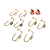 Pendientes Europeos y Americanos de Alto Nivel, Nicho, Forma de U, Acero de Titanio para Mujer, Lujo Accesible, Pendientes Coloridos de Zirconia, Pendientes, Venta Directa de Fábrica