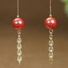Alambre para Oreja de Plata de Ley S925 con Cinabrio Dorado Púrpura de Alto Contenido, Alambre para Oreja de Cinabrio Simple y de Nicho, Alambre para Oreja de Plata de Ley Cola de Fénix Arena Imperial