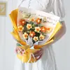 Buquê de flores de crochê feito à mão com fio acabado flores artificiais Dia dos Professores presente para professor namorada melhor amiga floricultura atacado aniversário