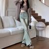 Color Claro Lavado Vintage Cintura Alta Talla Grande para Chica Gordita Jeans de Aspecto Delgado Ajustados Elásticos Micro Campana Modernos Pantalones Trash para Mujer