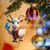2024 Nuevo lindo cabrito de dibujos animados decoración de árbol de Navidad colgante Navidad acrílico plano regalo para el hogar