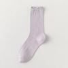 Calcetines Primavera y Verano Delgados Malla Transpirable Calcetines de Algodón para Mujer con Borde de Oreja Calcetines de Color Puro para Niñas Estudiantes Puro Deseo Calcetines Casuales