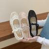 Zapatos de Noche Franceses de Estilo Hada para Mujer Zapatos 2025 Nuevo Primavera Malla Transpirable Punta Cuadrada Zapatos Mary Jane