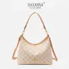 Bolsa feminina de luxo, novo modelo 2026, bolsa de ombro estilosa e versátil, grande capacidade, bolsa de ombro e transversal estampada da moda.